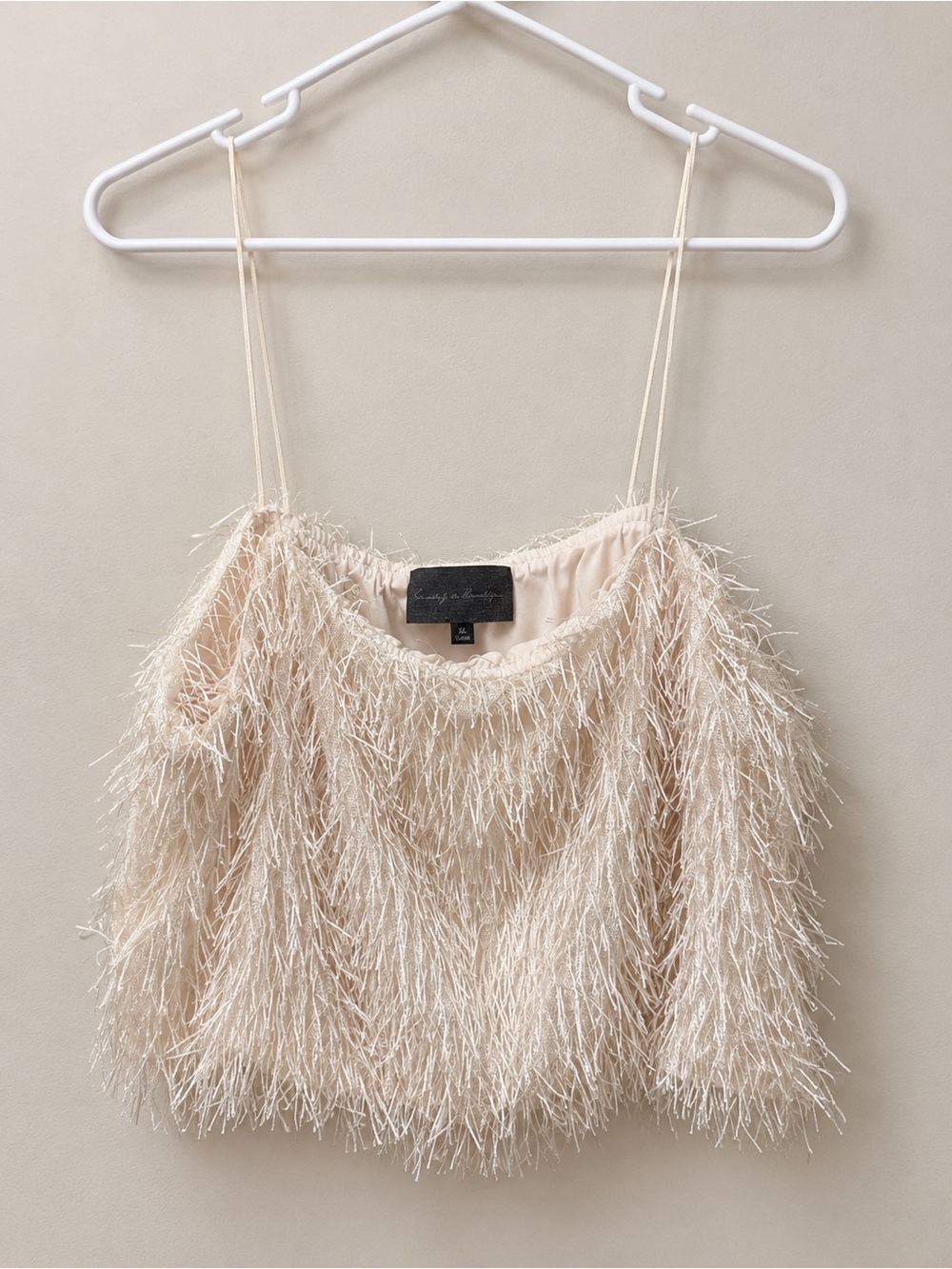 Sunday in Brooklyn Anthropologie Ivory Fringe Tank XL